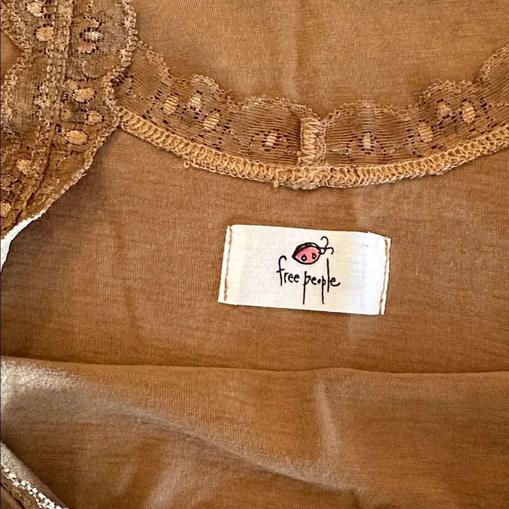 New Free People Brown Lace-Trimmed Chemise. Size S.